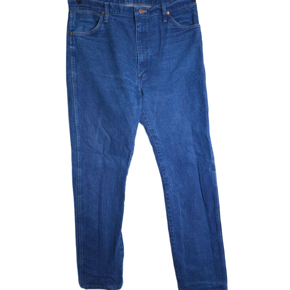 Wrangler Jeans Mens Size 38 x 36 Blue Straight Leg Vintage Cowboy Cut Western